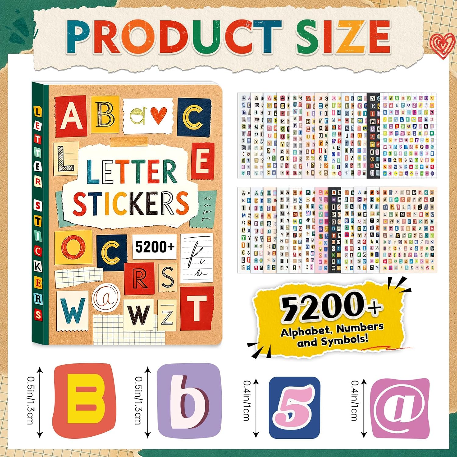 5200Pcs+/48Sheets Self Adhesiv - Vintage Collectible Books 评论和价格