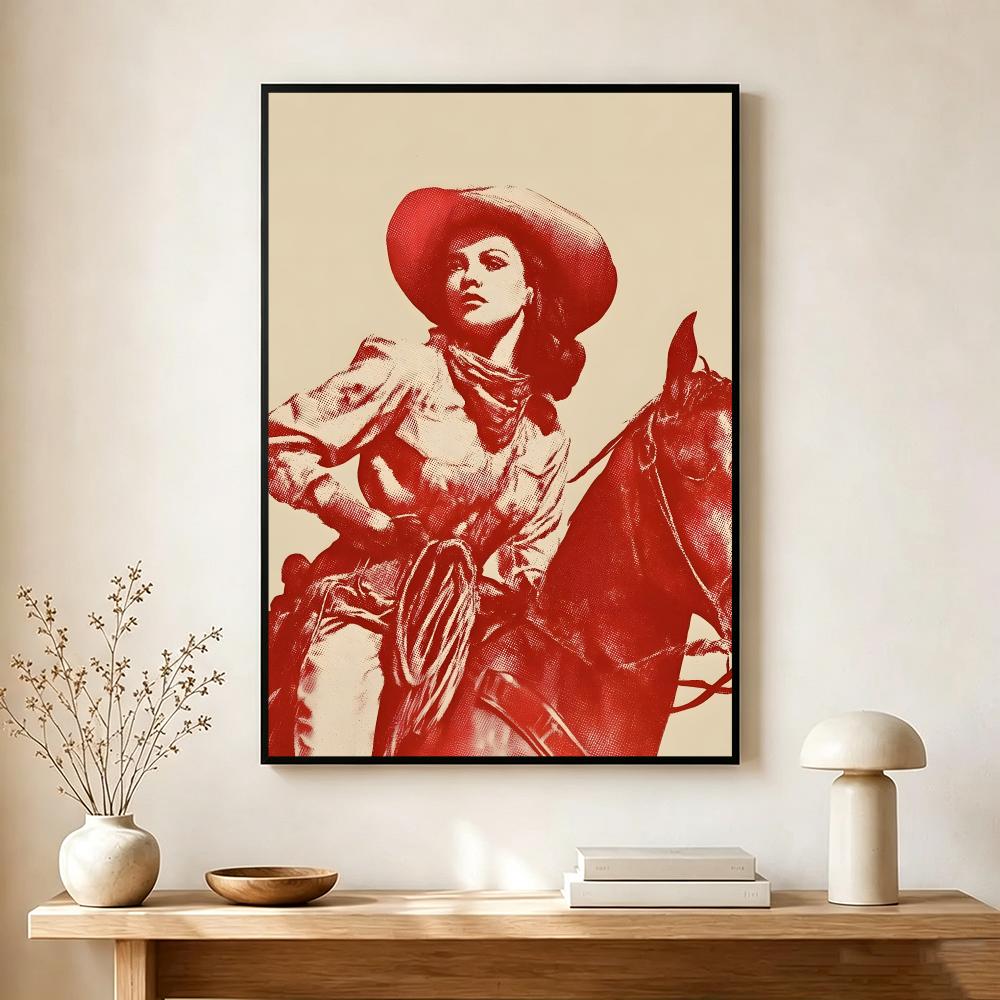 Vintage Cowgirl Theme Poster M - Vintage Collectible Posters 评论和价格
