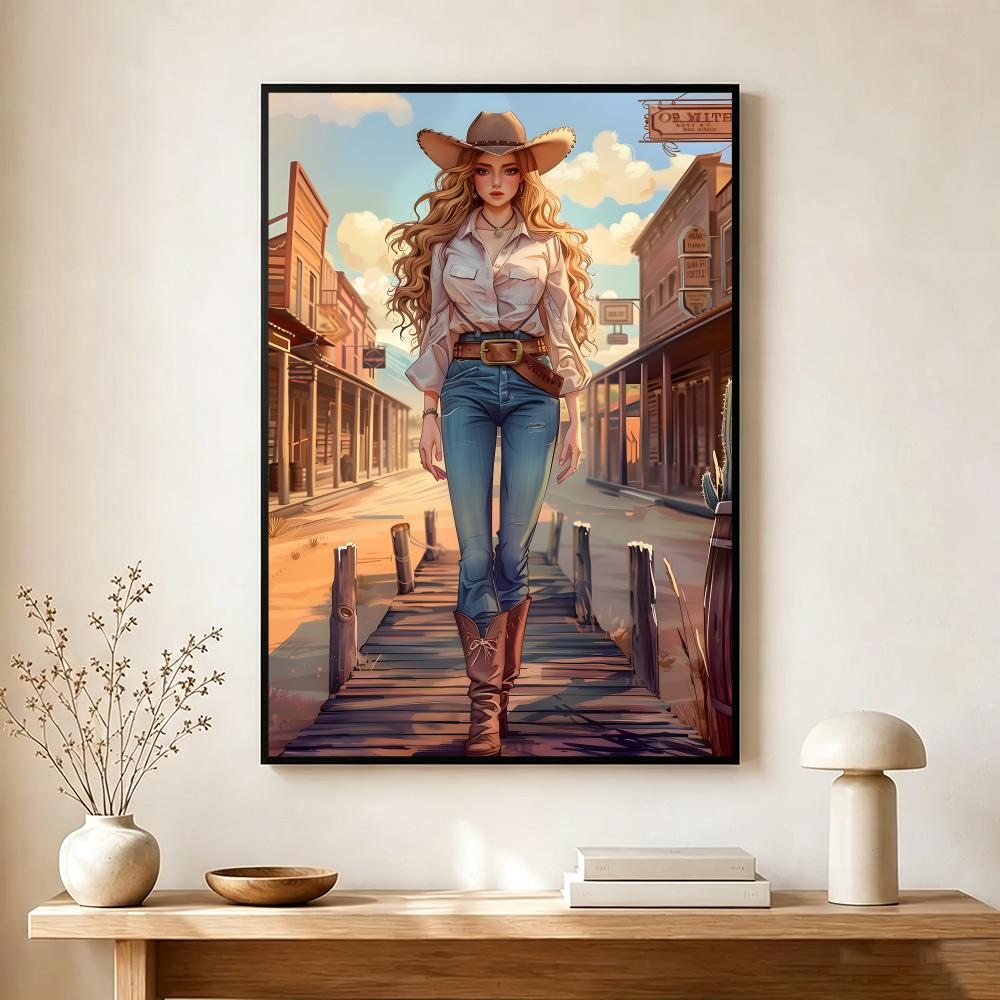 Vintage Cowgirl Theme Poster M - Vintage Collectible Posters 评论和价格