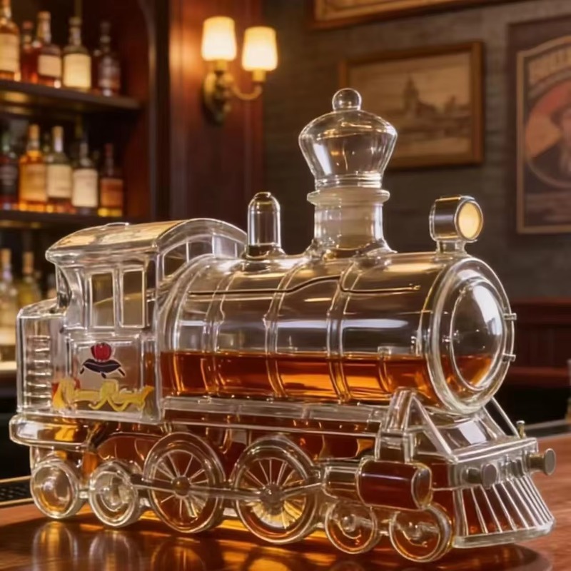Vintage Steam Train Glass Deca - Vintage Collectible Liquor Bottles 评论和价格